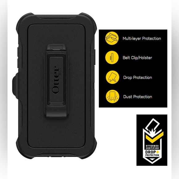 NEW - OtterBox iPhone 11 Defender Case - BLACK, includes holster clip kickstand - Picture 2 of 5